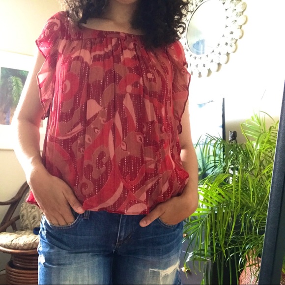 🇫🇷 Pablo Silk Boho Top - Picture 8 of 10